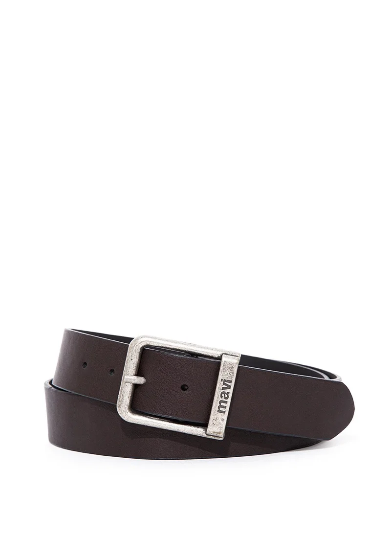 MAVI Brown Faux Leather Belt