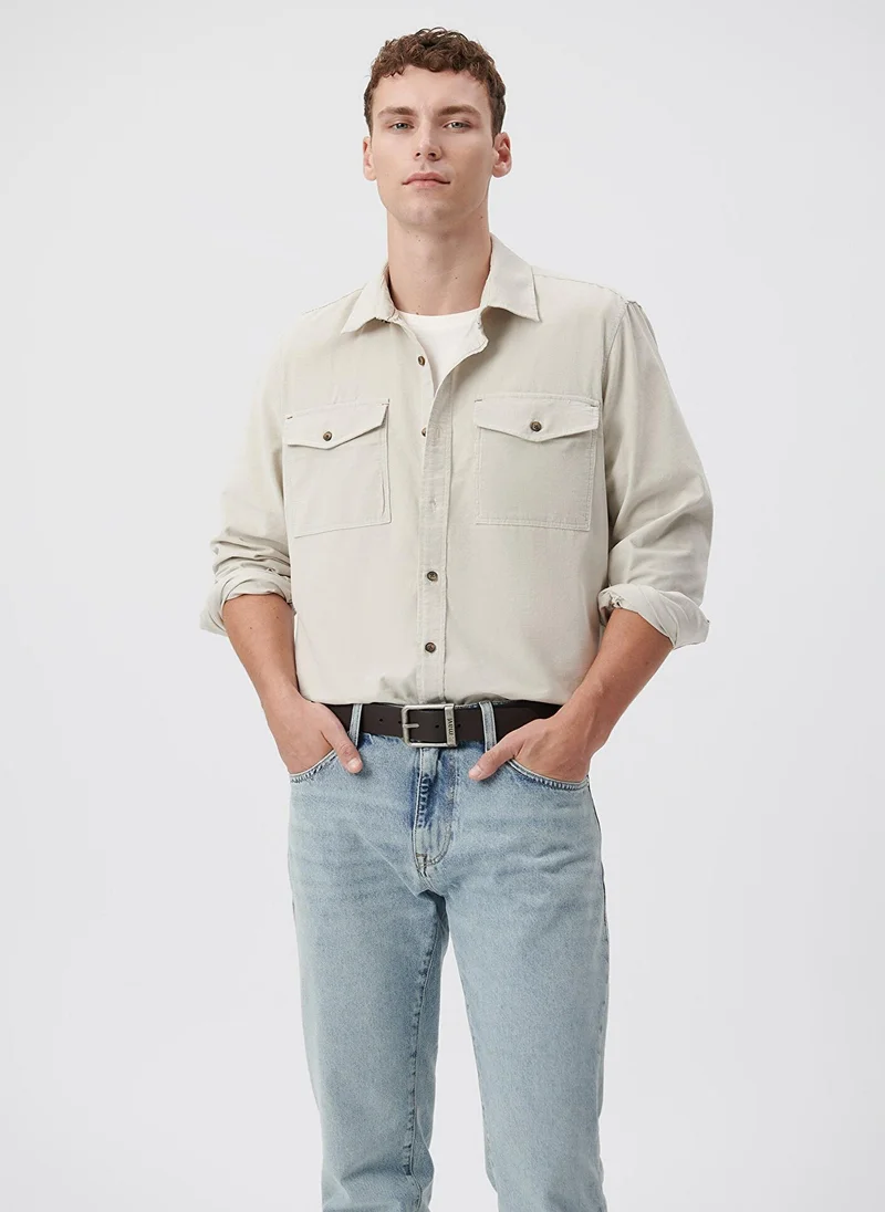 MAVI Brown Faux Leather Belt