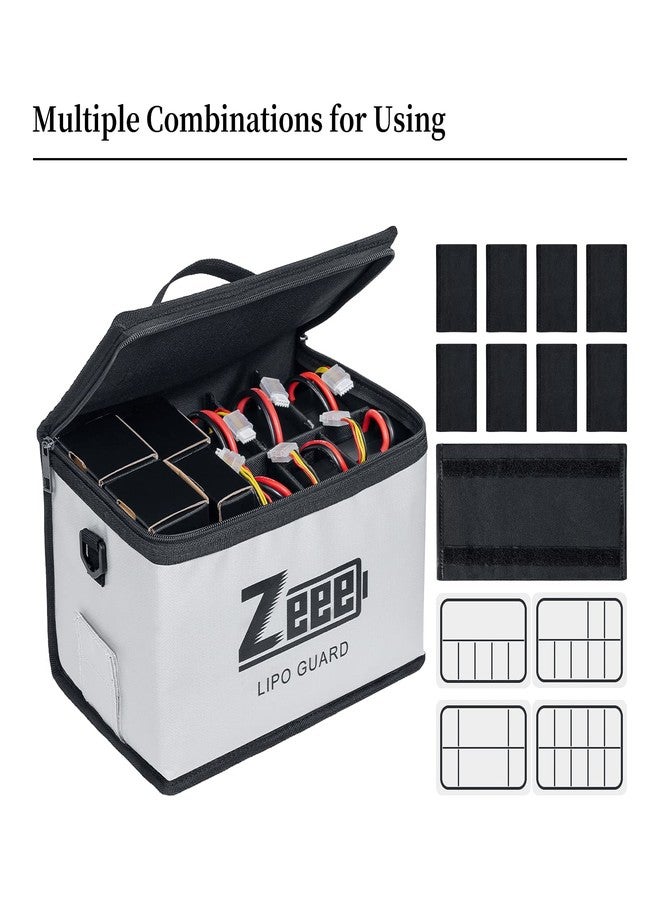 Zeee Lipo Fireproof Safe Bag - Large Capacity Storage Guard Pouch for Charging - 10 Cell Adjustable (10.6x6.7x6.7in) - Image 3