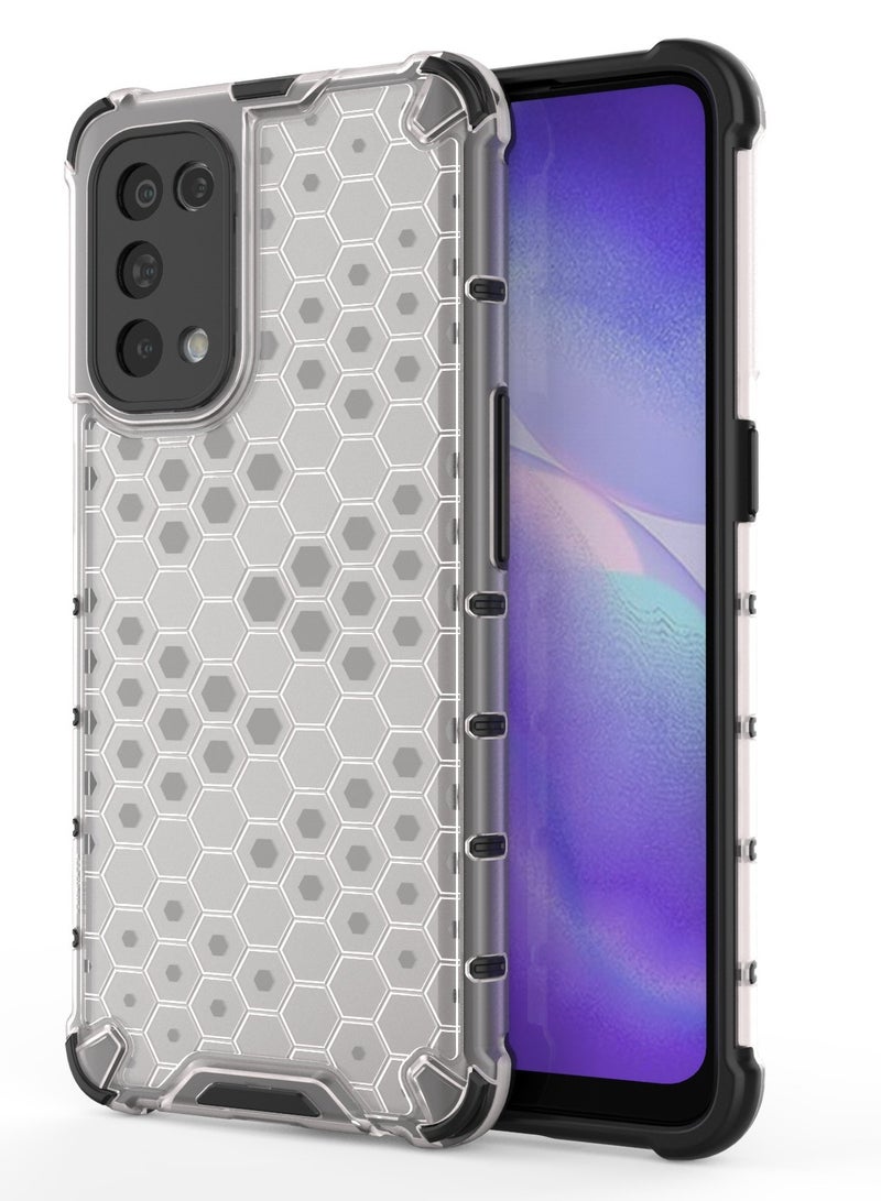 Case Cover Honeycomb Case Shockproof Camera Protection Cover Compatible with Oppo Reno 5( Transparent ) - Image 1