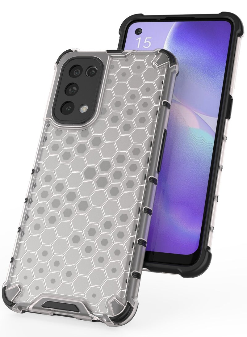 Case Cover Honeycomb Case Shockproof Camera Protection Cover Compatible with Oppo Reno 5( Transparent ) - Image 5