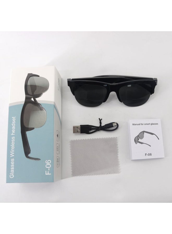 Bluetooth Sunglasses F06 Black, Wireless Audio & UV Protection - Image 4