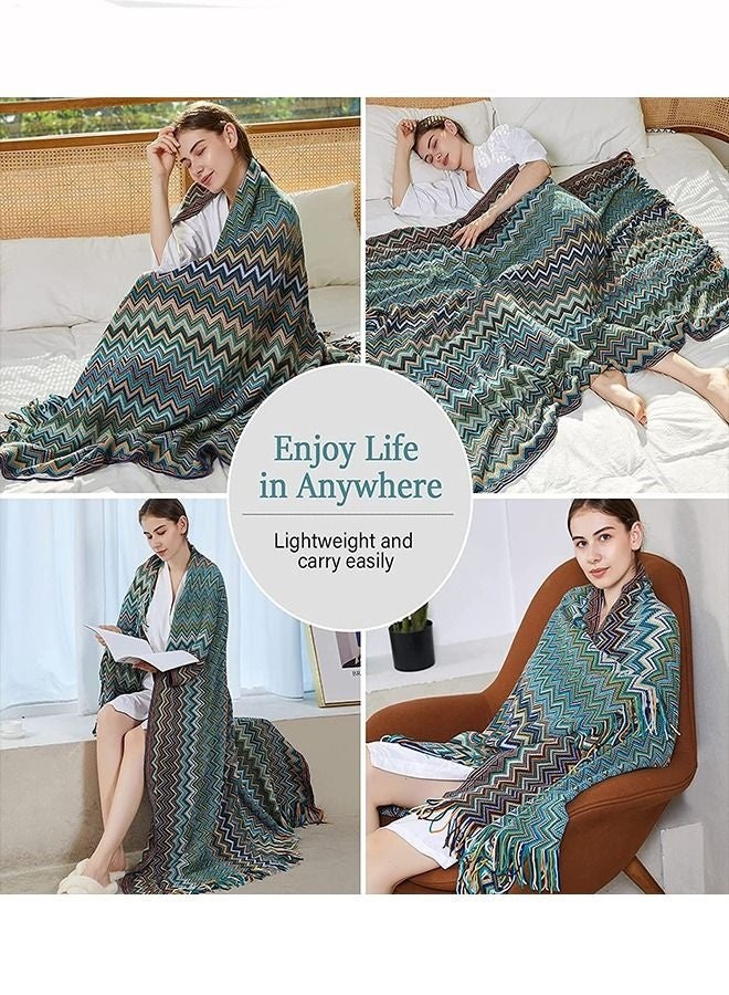 Bukela Stripe Soft Throw Blanket Blue 127x172cm - Image 3