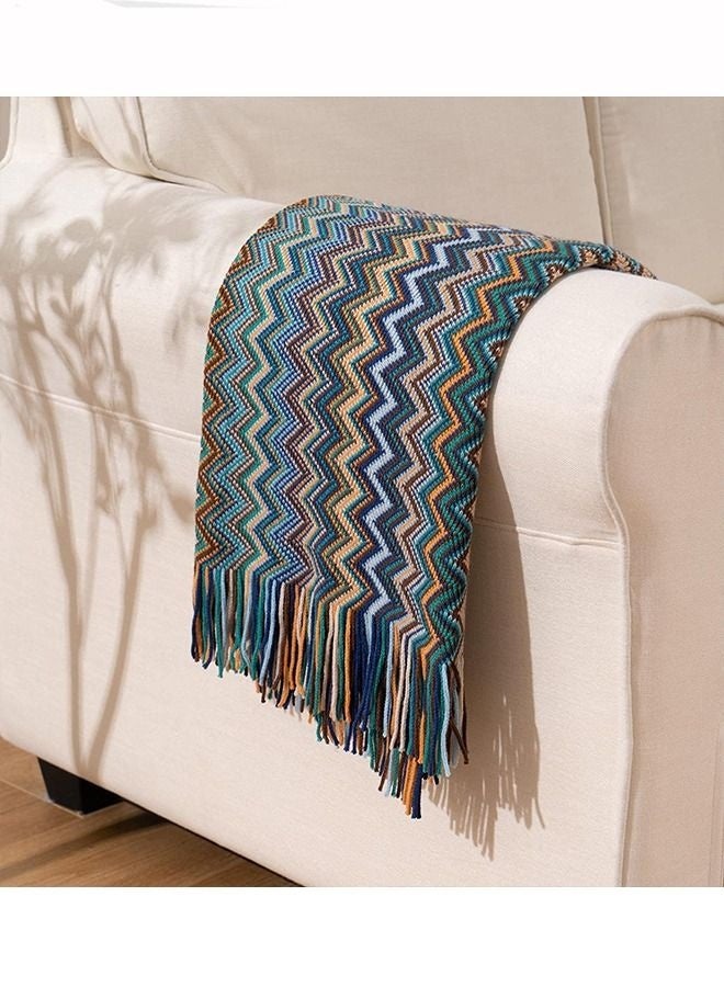 Bukela Stripe Soft Throw Blanket Blue 127x172cm - Image 5