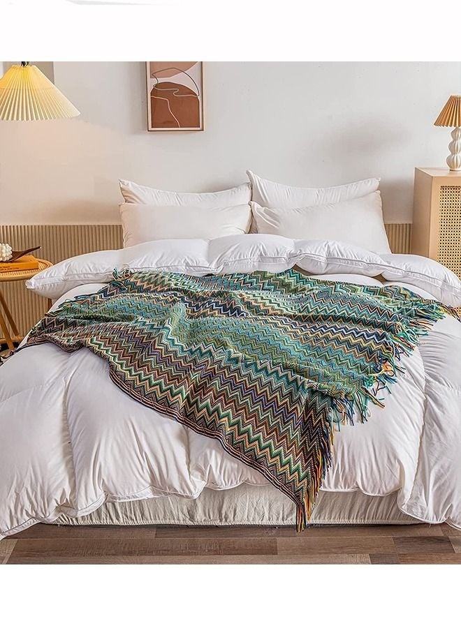 Bukela Stripe Soft Throw Blanket Blue 127x172cm - Image 4