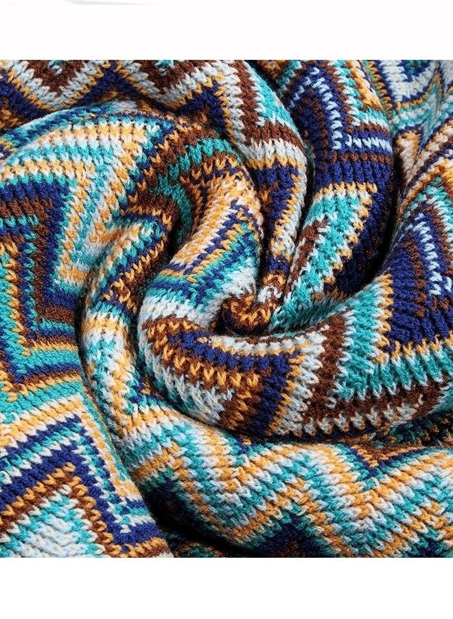 Bukela Stripe Soft Throw Blanket Blue 127x172cm - Image 2