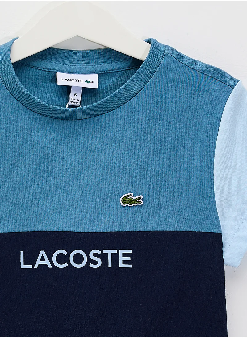 LACOSTE Kids Colour Block Crew Neck T-Shirt