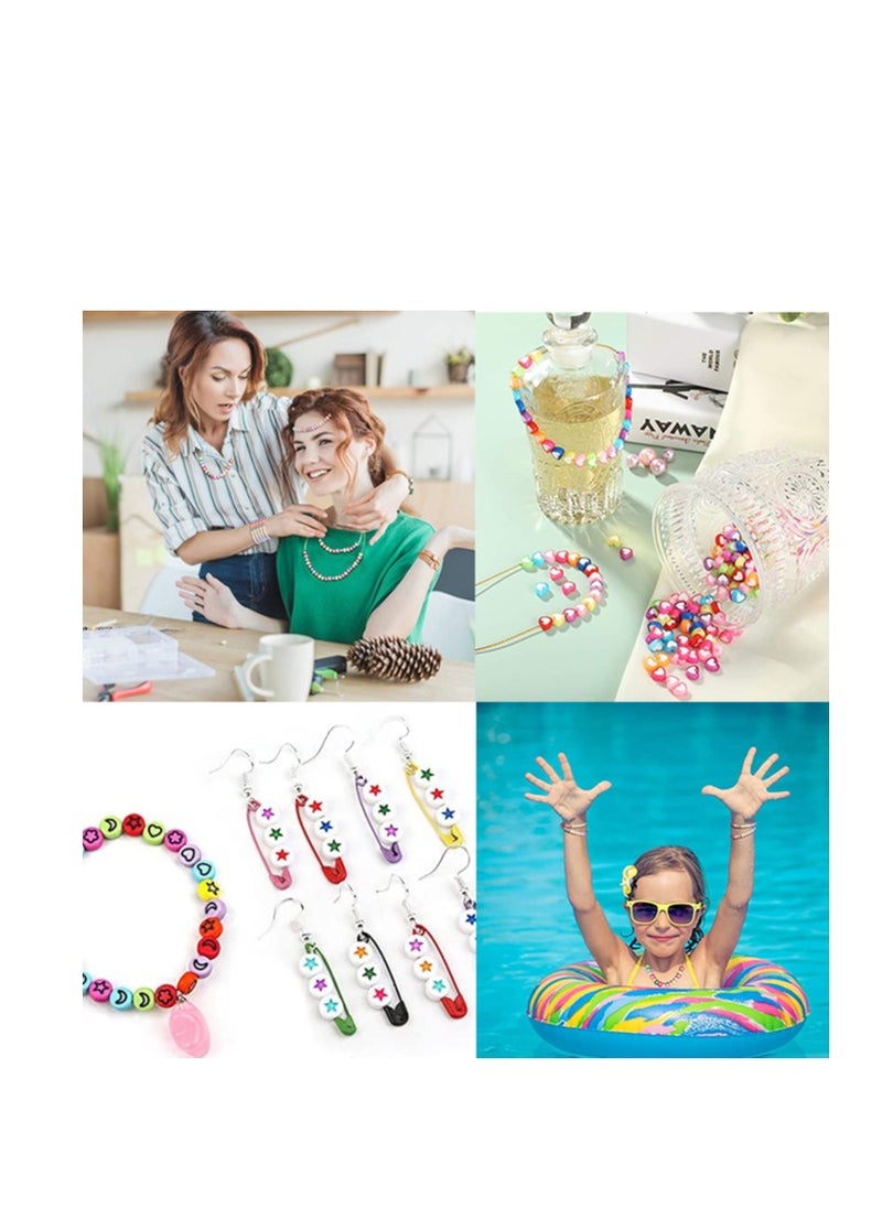Grab Mantra 500 Pcs Spacer Beads Star Hearts Mix Space Icons For Bracelet Jewelry Making Supplies  - Image 5