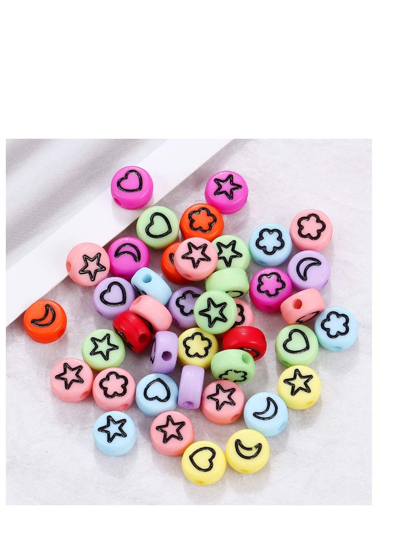 Grab Mantra 500 Pcs Spacer Beads Star Hearts Mix Space Icons For Bracelet Jewelry Making Supplies  - Image 4