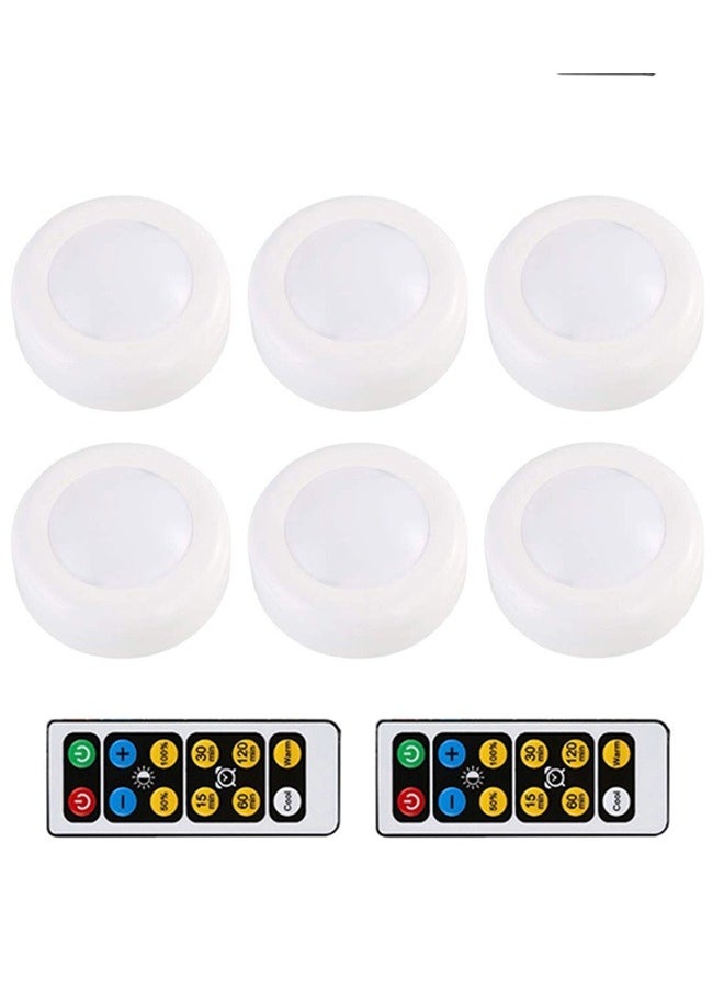 yongsheng 6-Piece Touch Sensor Light With Remote Control Set White 6 x 2.5cm，Wireless LED Lights with Remote Control,Battery Operated Lights （does not contain 3 AA Batteries）  - Image 2