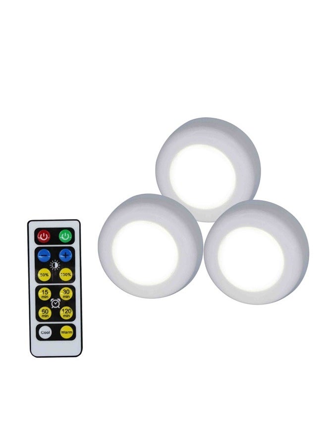 yongsheng 6-Piece Touch Sensor Light With Remote Control Set White 6 x 2.5cm，Wireless LED Lights with Remote Control,Battery Operated Lights （does not contain 3 AA Batteries）  - Image 5