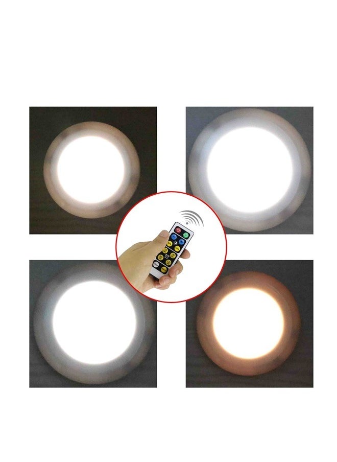 yongsheng 6-Piece Touch Sensor Light With Remote Control Set White 6 x 2.5cm，Wireless LED Lights with Remote Control,Battery Operated Lights （does not contain 3 AA Batteries）  - Image 4