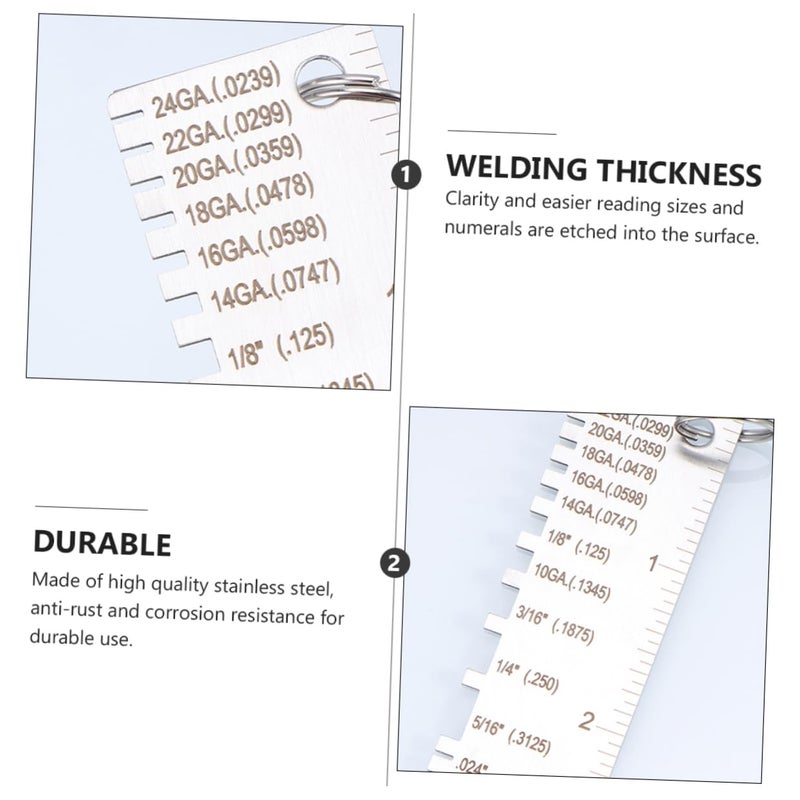 PartyKindom 2 قطعة مجموعة أدوات قياس اللحام المتري والإمبراطوري مسطرة فحص اللحام - Image 3