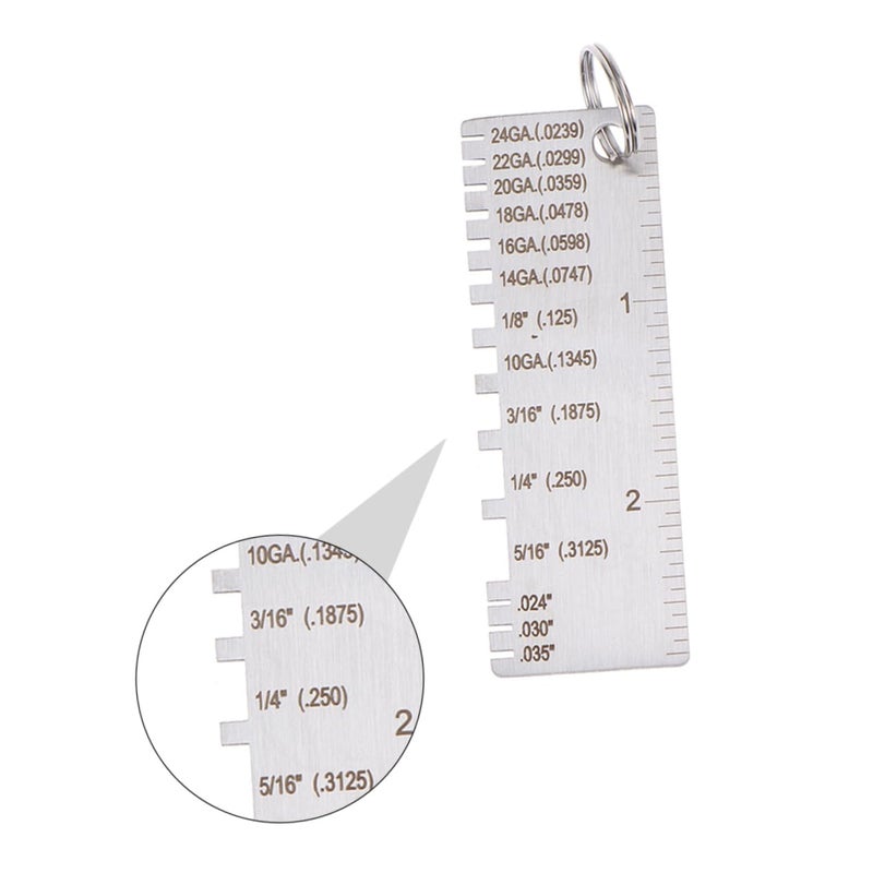 PartyKindom 2 قطعة مجموعة أدوات قياس اللحام المتري والإمبراطوري مسطرة فحص اللحام - Image 4