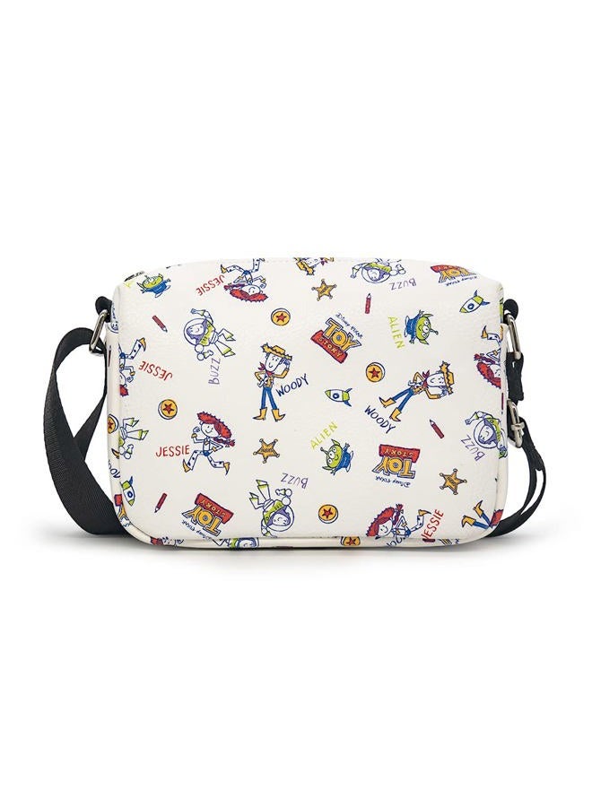 Buckle Down Disney Bag, Cross Body, Rectangle, Toy Story Character Doodles Collage, Multi Color, Vegan Leather, Toy Story, 8.5" x 6.5" - Image 1