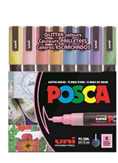 Posca Paint Marker Pen - PC-3M Fine Glitter Set 8 Colors