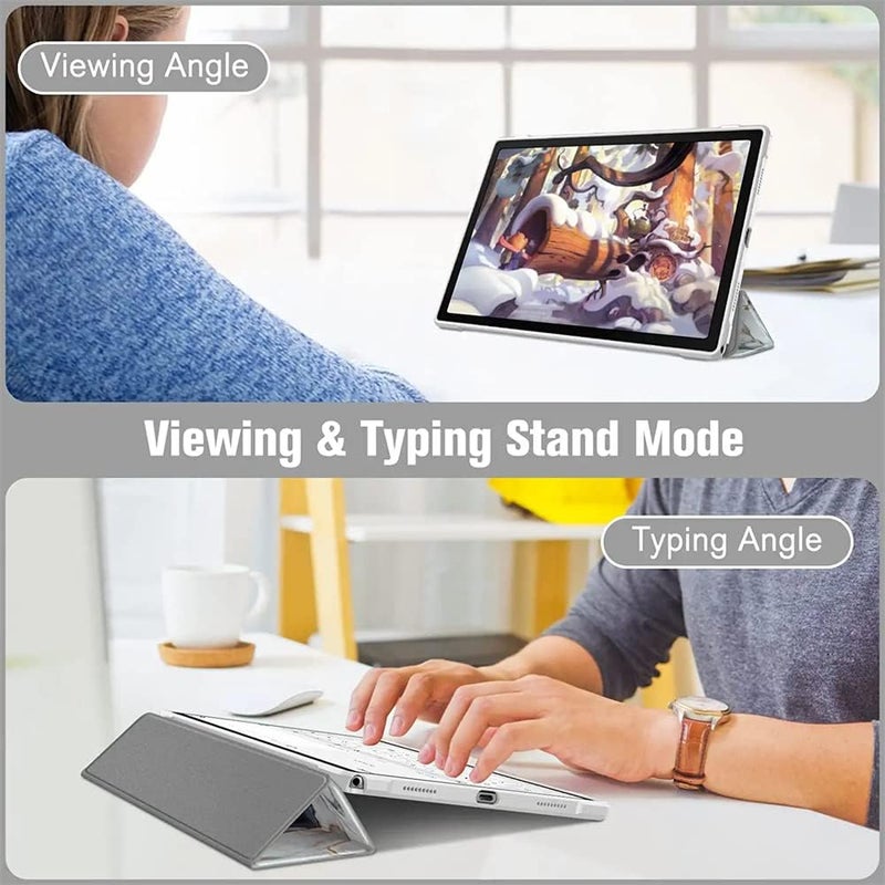 SYOSI Comptible For Samsung Galaxy Tab A8 Case, Hybrid Slim Case For 10.5 Inch 2022 Model Sm-X200, X205, X207 , Shockproof Cover With Clear Transparent Back Shell, Auto Wake Sleep Cloudy Marble - Image 3