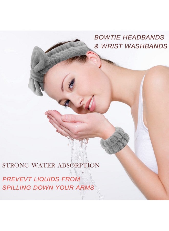 La Jolie Jasmin 6 Pieces Spa Headband Wrist Washband Scrunchies Cuffs For Washing Face Towel Wristbands Hair Headband Face Wash Wristband For Women Girls Makeup Prevent Liquids From Spilling Down Your Arms (Black) - Image 3