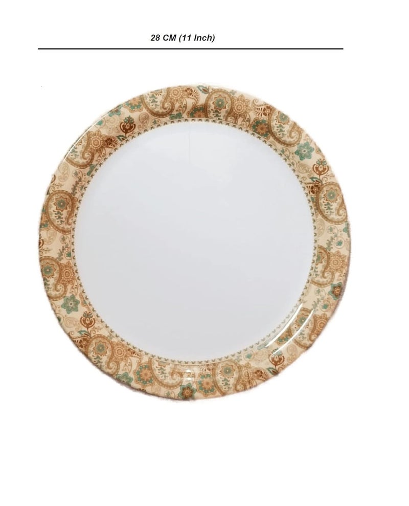 Servewell Melamine Round Dinner Serving PlateBadami Printed11 InchSet of 6 pcs - Image 2