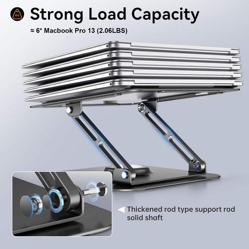 JOYEKY Laptop Stand for Desk, Adjustable Computer Stand with 360Â° Rotating Base, Ergonomic Laptop Riser for Collaborative Work, Foldable & Portable Laptop Stand, fits for All 10-16" Laptops - Image 5