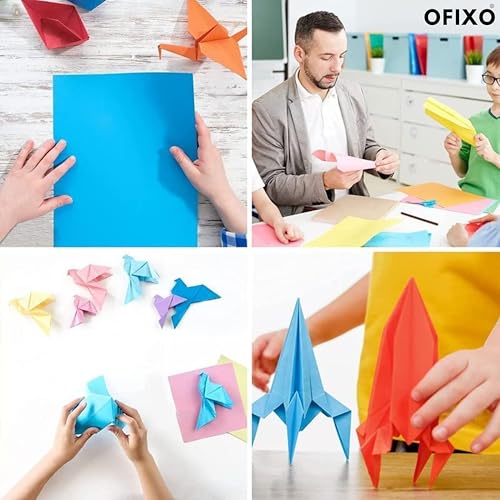 OFIXO 100pcs DIY Square Origami Paper Double Sides Solid Color Folding Paper Multicolor Kids Handmade Scrapbooking Craft Accessories Unruled 15 * 15 Origami Paper (Set of 5, Multicolor) - Image 5