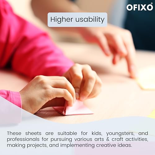 OFIXO 100pcs DIY Square Origami Paper Double Sides Solid Color Folding Paper Multicolor Kids Handmade Scrapbooking Craft Accessories Unruled 15 * 15 Origami Paper (Set of 5, Multicolor) - Image 2