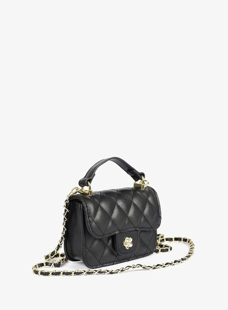 كابلي Chain strap quilted  rectangular handbag