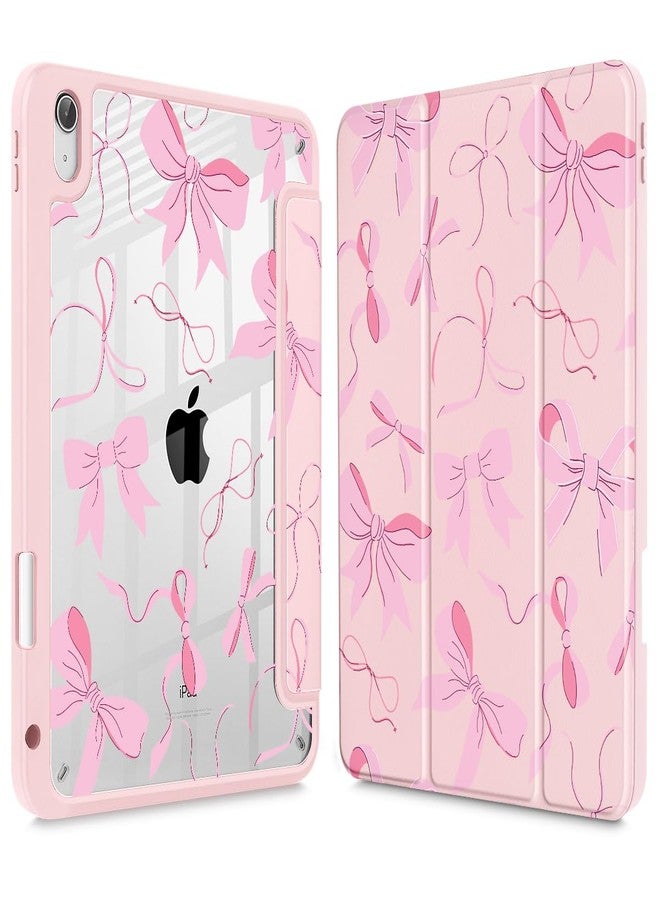 May Chen for iPad (A16) 11th Generation Case 11 Inch 2025, iPad 10th Gen Case 2022 10.9 inch, Built-in Pencil Holder with Shockproof Cover Clear Transparent Back Shell Auto Wake/Sleep, Pink P631 Bows - Image 1