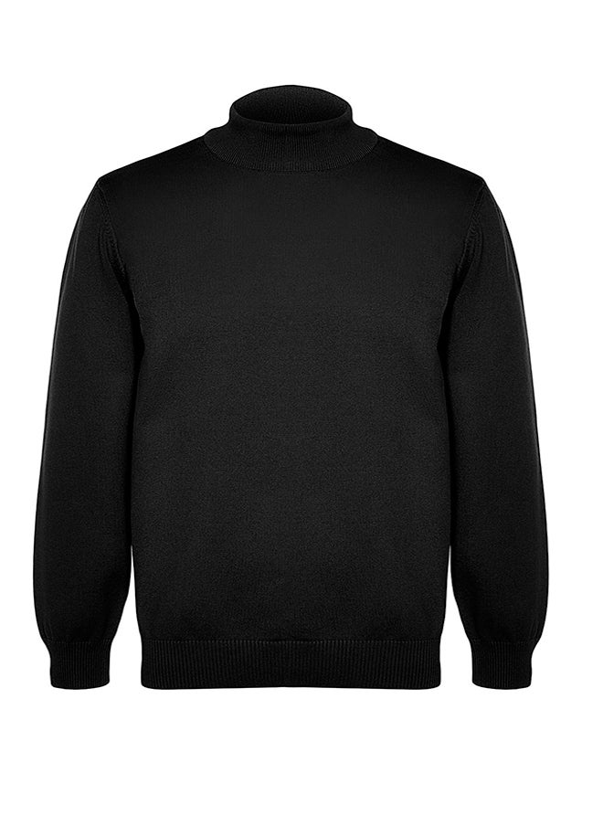 trendyol - Black Men's Regular Fit Half Turtleneck Viscose Soft Limited Edition Basic Knitwear Sweater. - Image 1
