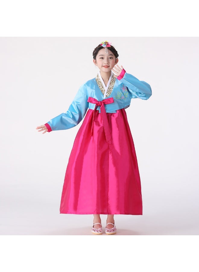 Al Aoyama Korean Girls Kids Hanbok Costume Dress Outfit Set Girls robe Dress girl's Dance Costume for Group Show  - Image 3