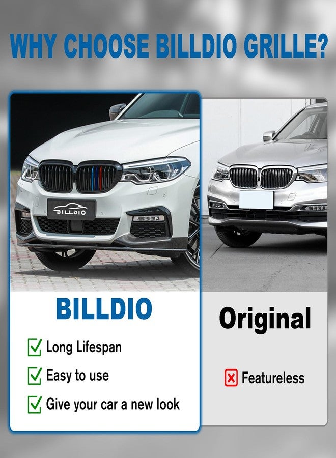 BILLDIO G30 Grille - Front Kidney Grill Color Grille Compatible With 2017 2018 2019 2020 BMW 5 series G30 530e 530e xDrive 530i 530i xDrive 540i 540i xDrive 550i xDrive,ABS Gloss Black Single Slat - Image 5