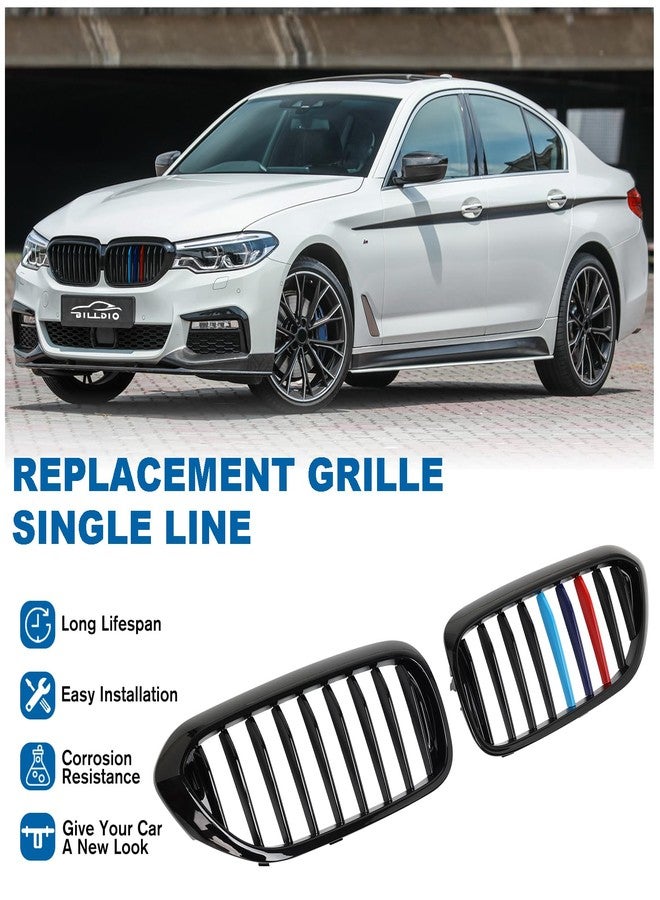 BILLDIO G30 Grille - Front Kidney Grill Color Grille Compatible With 2017 2018 2019 2020 BMW 5 series G30 530e 530e xDrive 530i 530i xDrive 540i 540i xDrive 550i xDrive,ABS Gloss Black Single Slat - Image 2