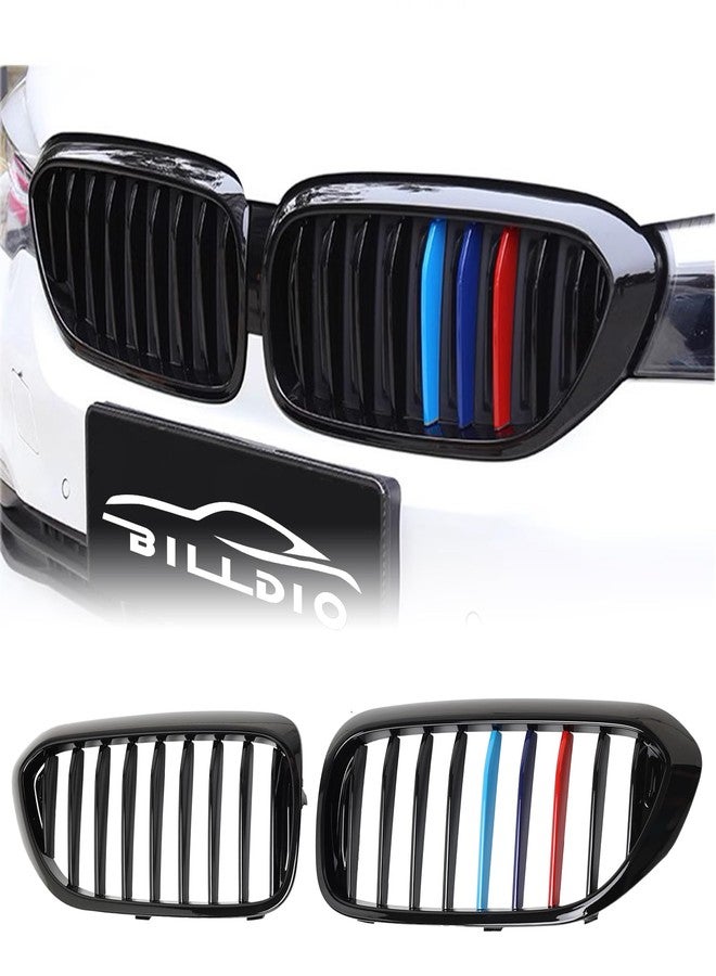 BILLDIO G30 Grille - Front Kidney Grill Color Grille Compatible With 2017 2018 2019 2020 BMW 5 series G30 530e 530e xDrive 530i 530i xDrive 540i 540i xDrive 550i xDrive,ABS Gloss Black Single Slat - Image 1