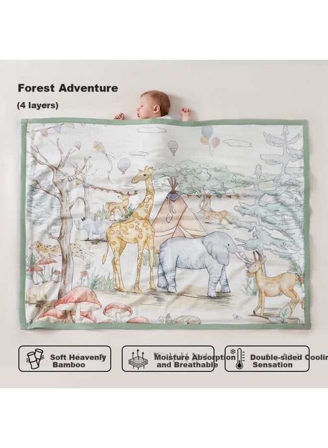 Ouyun Baby Blanket, Children's Summer Quilt, Air Conditioning Quilt , Forest Encounter, 145*110 - Image 1