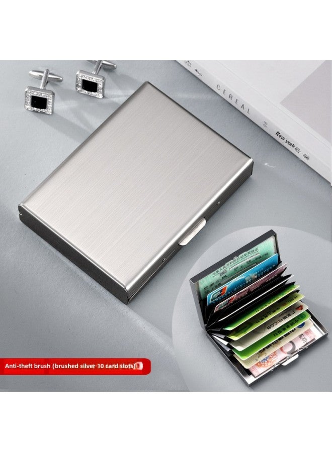 2024 Anti-magnetic Metal Card Case Anti-theft Multi-function Wallet Simple High-grade Stainless Steel Card Cover Men's Women-color:10 Card Slots-local Gold - Image 5