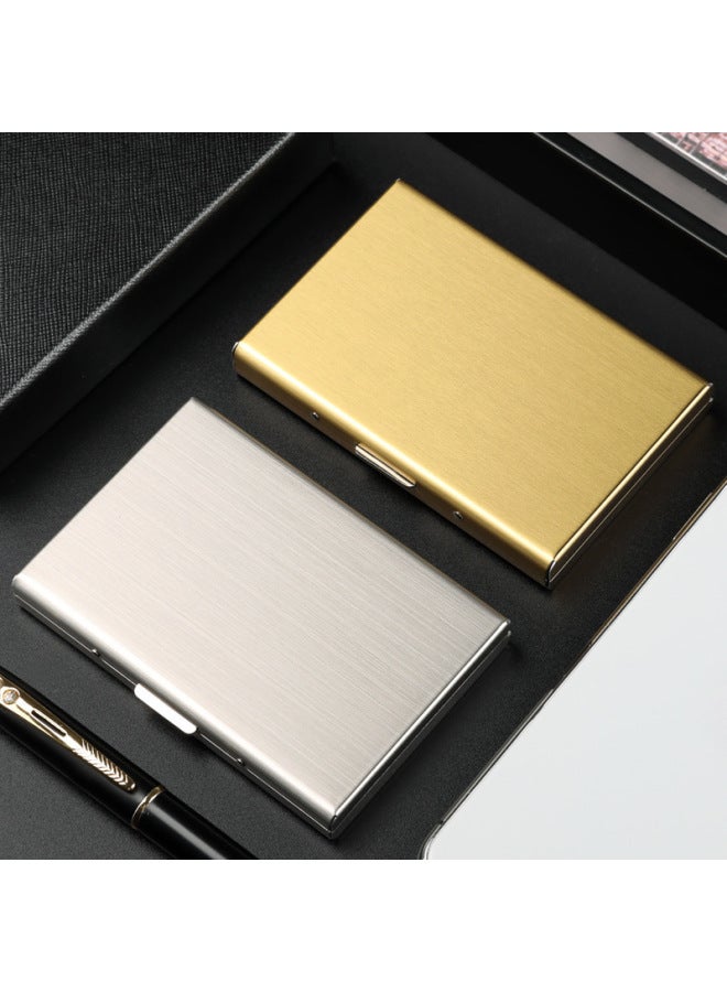 2024 Anti-magnetic Metal Card Case Anti-theft Multi-function Wallet Simple High-grade Stainless Steel Card Cover Men's Women-color:10 Card Slots-local Gold - Image 4