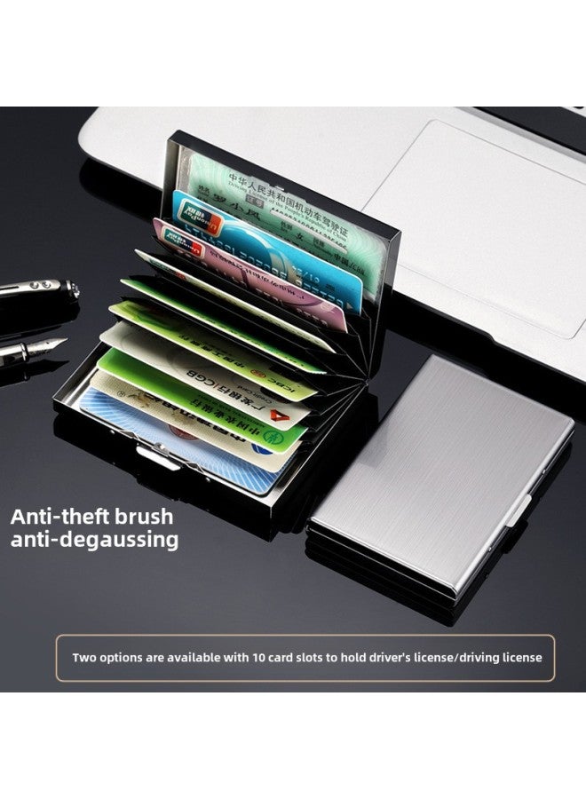 2024 Anti-magnetic Metal Card Case Anti-theft Multi-function Wallet Simple High-grade Stainless Steel Card Cover Men's Women-color:10 Card Slots-local Gold - Image 2
