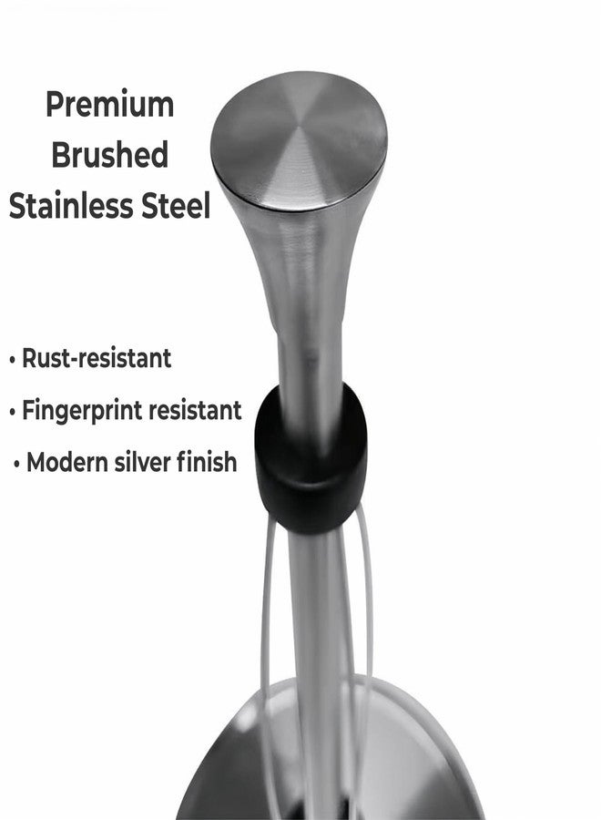 JSH Paper Towel Holder Countertop Stainless Steel, One-Hand Tear, Weighted Non-Slip Base, Fits Standard & Jumbo Rolls, Freestanding Paper Towel Stand for Kitchen, Bathroom, Modern Farmhouse Home Decor - Image 5