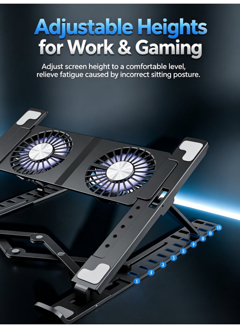 Portable Laptop Cooling Pad Radiators Stand Adjustable Height Keep Your Notebook Cool and Stable Notebook Fan Cooler - Image 5