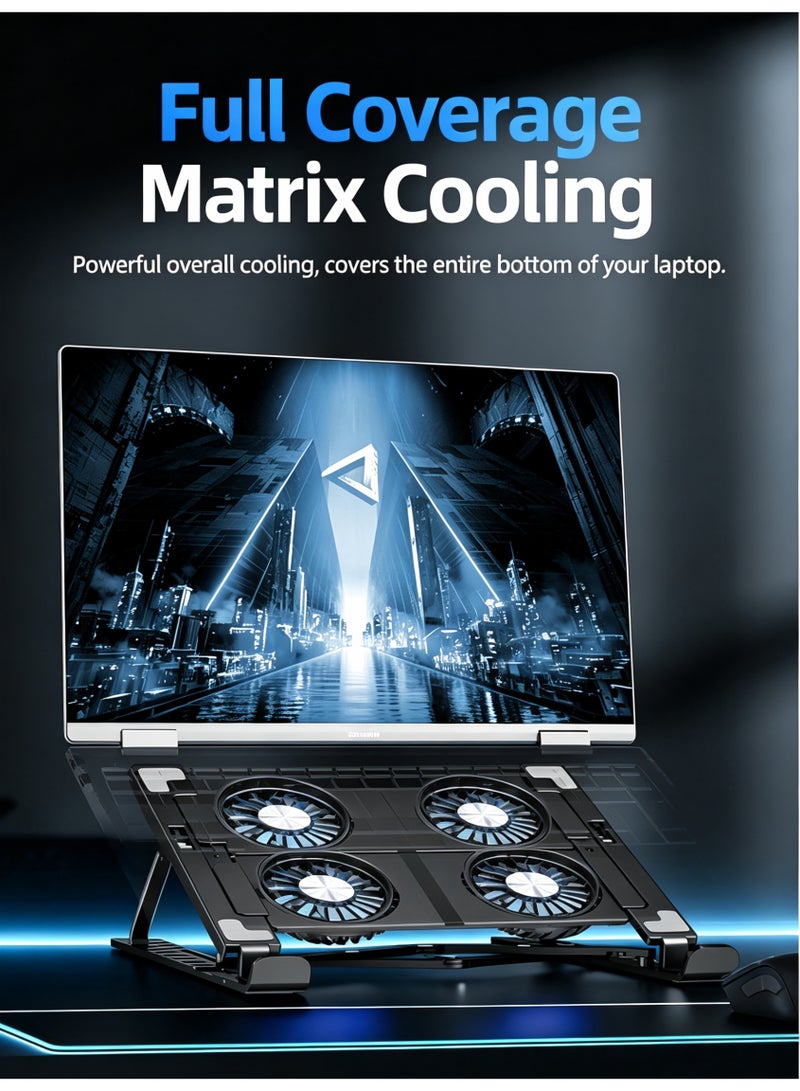 Portable Laptop Cooling Pad Radiators Stand Adjustable Height Keep Your Notebook Cool and Stable Notebook Fan Cooler - Image 3