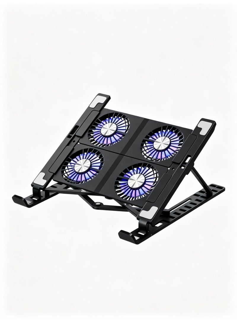 Portable Laptop Cooling Pad Radiators Stand Adjustable Height Keep Your Notebook Cool and Stable Notebook Fan Cooler - Image 1
