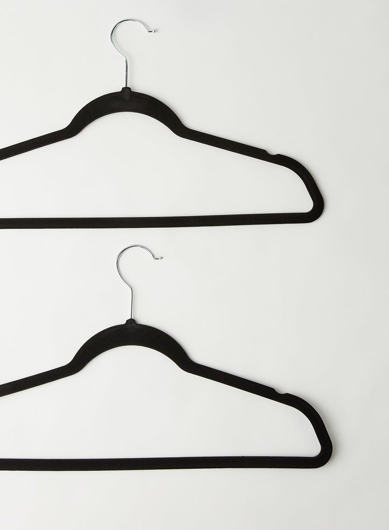50 Piece Velvet Clothes Hanger Set, Non Slip Ultra Slim Hangers, Sturdy Space Saving Hanger for Closet Organization, Black, 44.5 x 23.5 cm - Image 2