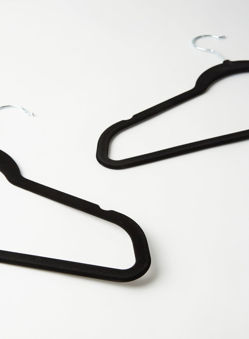 50 Piece Velvet Clothes Hanger Set, Non Slip Ultra Slim Hangers, Sturdy Space Saving Hanger for Closet Organization, Black, 44.5 x 23.5 cm - Image 4
