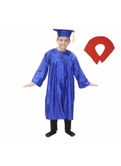 Kaku Fancy Dresses Graduation Gown With Hat & Stole/Scarf | Degree Costume For Convocation Dress For Boys & Girls (Blue, 7-8 Years)