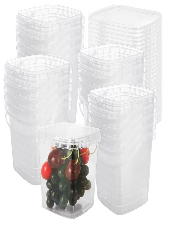 SENENQU 30 Pack 1L/34 oz Square Deli Containers with Lids Clear Plastic Food Storage Containers Airtight Organizer Bin for Food Prep Freezer Kitchen Restaurant Supplies(34 oz) - Image 1