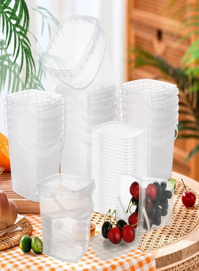 SENENQU 30 Pack 1L/34 oz Square Deli Containers with Lids Clear Plastic Food Storage Containers Airtight Organizer Bin for Food Prep Freezer Kitchen Restaurant Supplies(34 oz) - Image 5