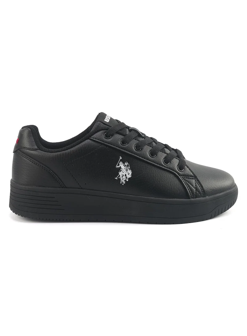 Men's Black Low-Top Canvas Sneakers - Bold Iconic Branding for a Clean Look