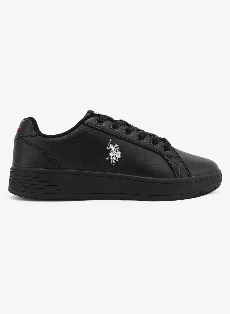 U.S. Polo Assn. Men's Black Low-Top Canvas Sneakers - Bold Iconic Branding for a Clean Look Shoes - Image 1