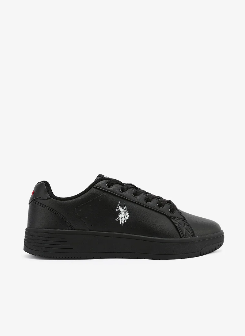 Men's Black Low-Top Canvas Sneakers - Bold Iconic Branding for a Clean Look Shoes