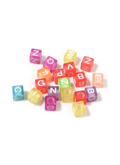Taiahiro 6mm acrylic square beads, colored English oil-dripping letter beads, DIY jewelry accessories, children's early education handmade beads(50piece/bag)  - Image 1